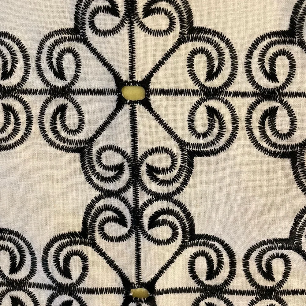 Adrianna Papell size 6/8 lined linen/cotton embroidered cocktail/sundress. - Picture 11 of 12